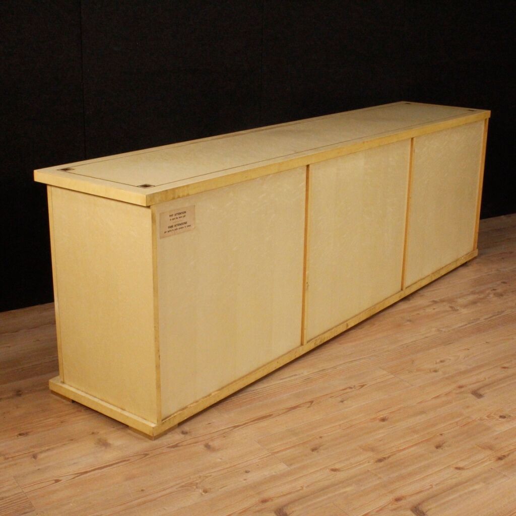 Buffet Italien en bois exotique et laiton