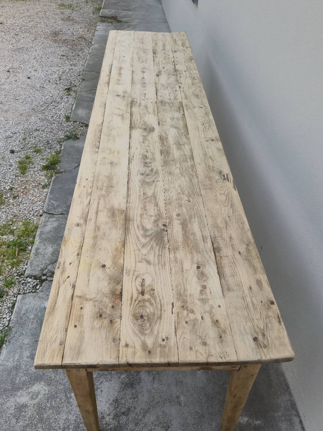 Rustic farmhouse table in fir, 1900