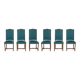 Suite de 6 chaises de style Louis XIII bleues