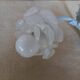 Art deco swan neck wall light with pink shade