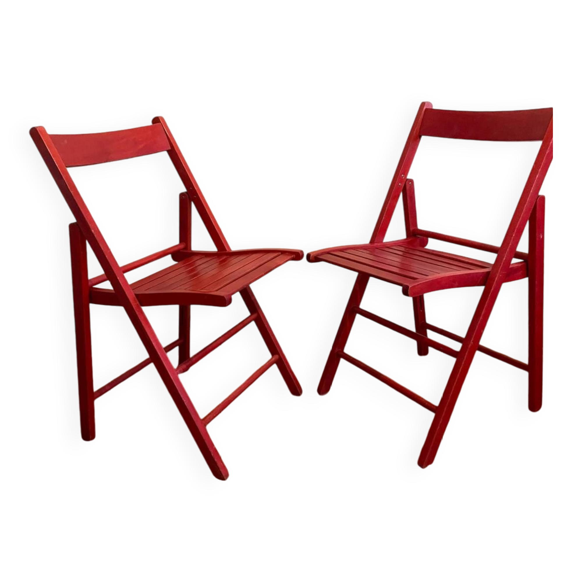 2 Vintage Wooden Folding Chairs