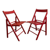 2 Vintage Wooden Folding Chairs