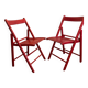 2 Chaises pliantes en bois vintage