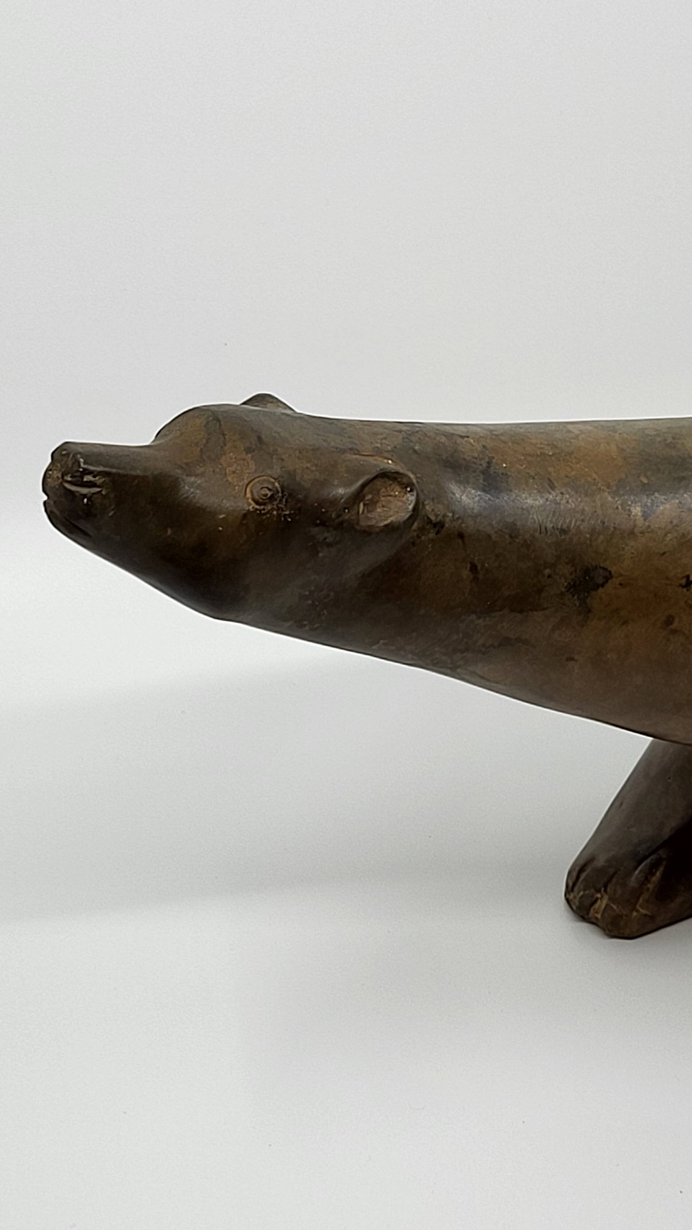 Polar Bear Sculpture by Pierre Chenet in bronze France Circa 2000