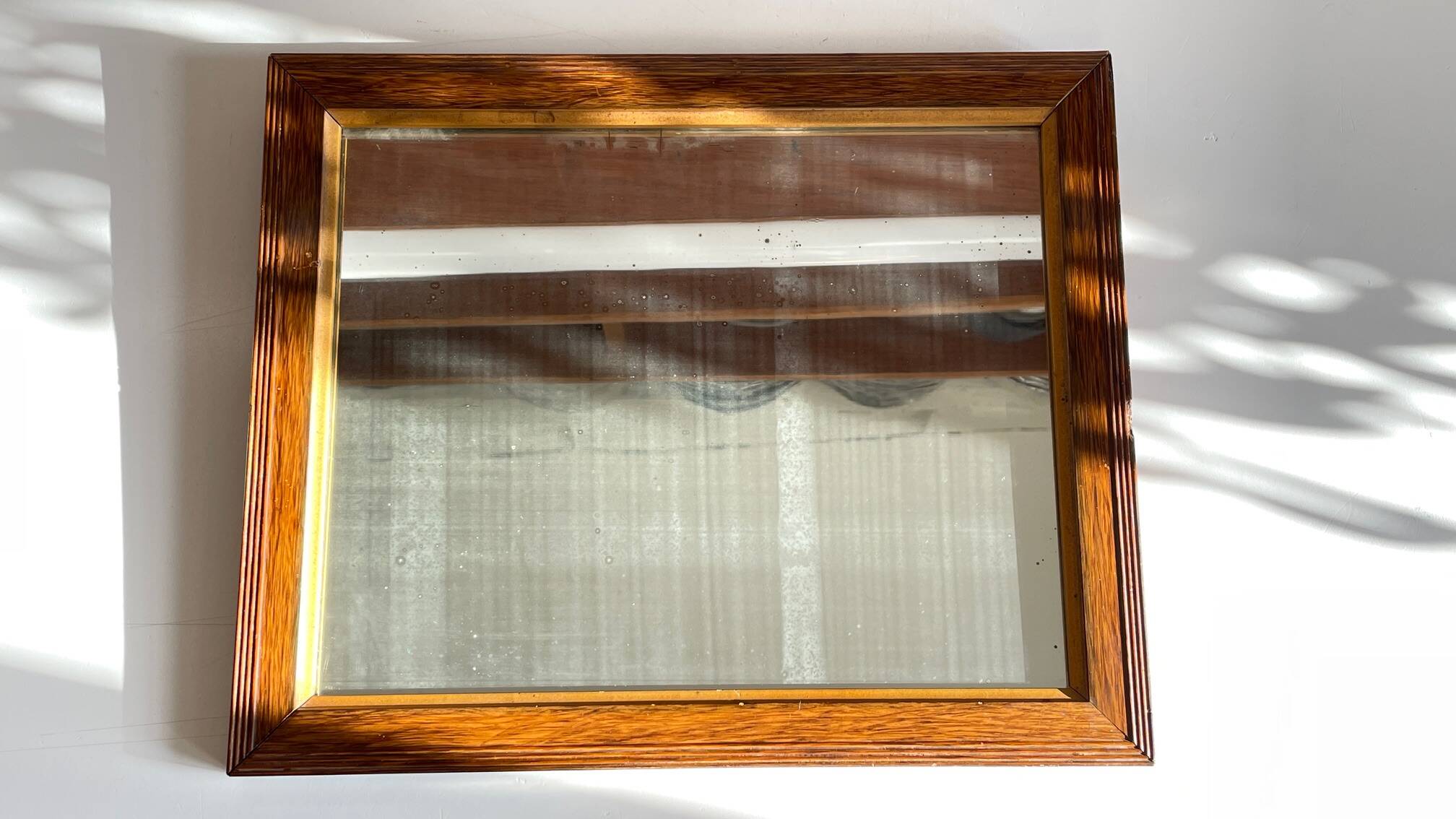 Art deco mirror 1920 wood and silver vintage