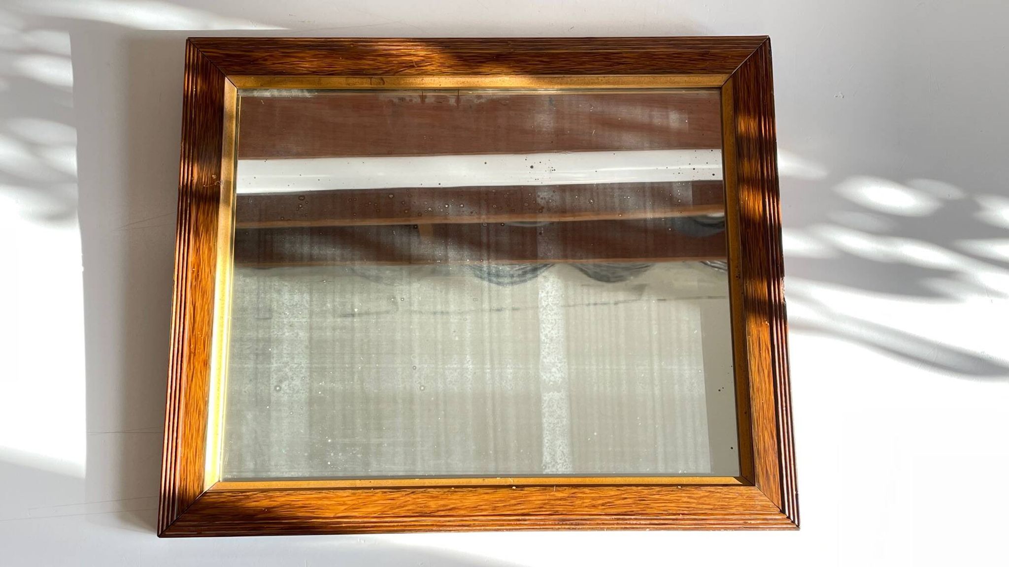 Art deco mirror 1920 wood and silver vintage
