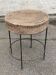 Table d'appoint ronde en paille tressée et acier noir