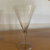 6 Art Deco Murano glass water glasses by Venini by Vittorio Zecchin