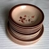 Set of 16 Saint Amand ceramic plates Eglantines 1713 model (flat, hollow and dessert)