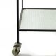 Minimal steel and wired glass sixties tea trolley