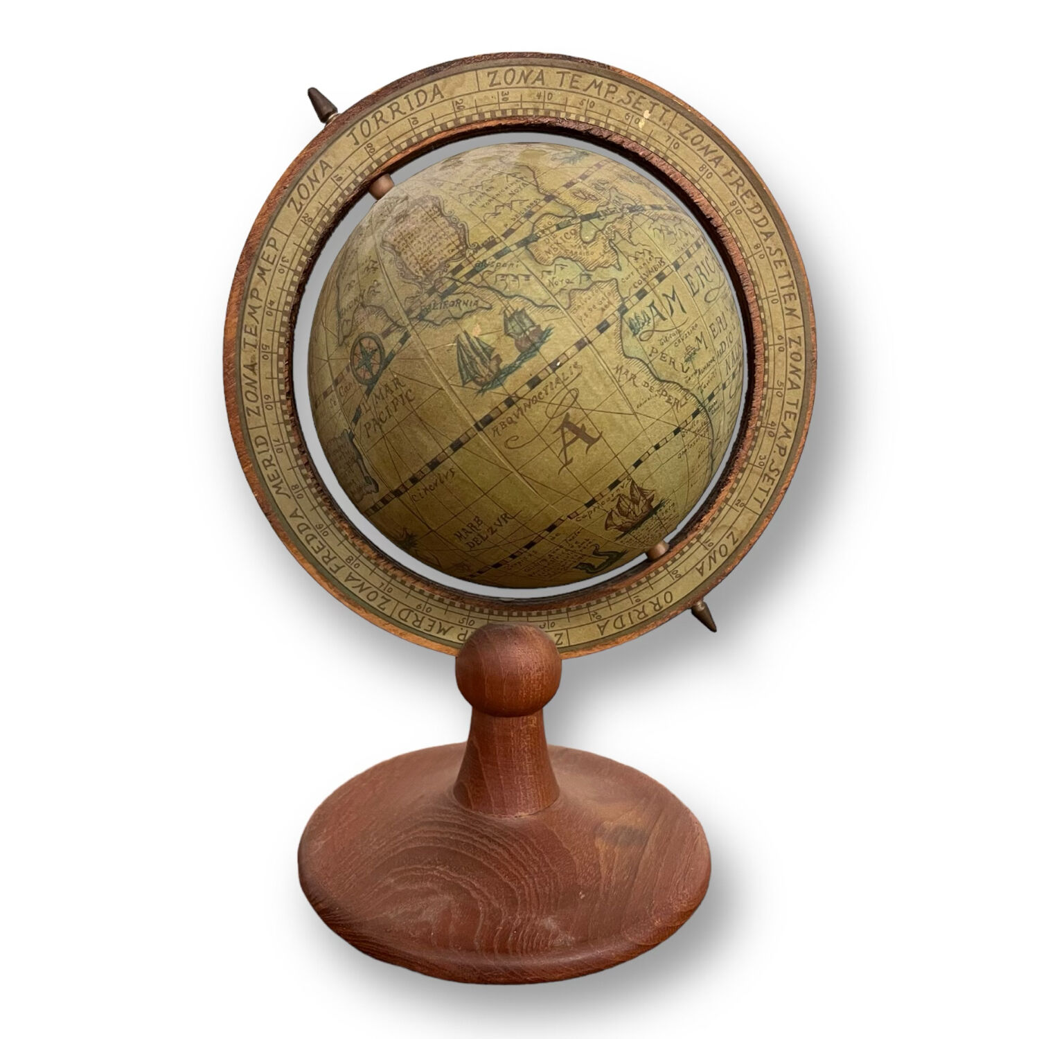 Globe rotatif vintage