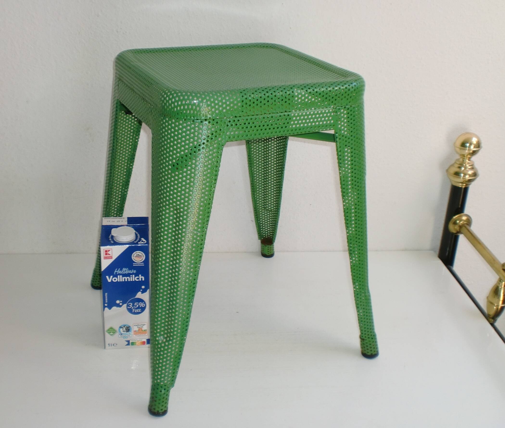 Perforated Metal Industrial Stool, Andriot for Tolix, France