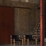 Set of Sirocco safari chairs by Arne Norell for Arne Norell AB, Sweden, 1960s.