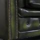 English Chesterfield 2-seater sofa in green cowhide leather