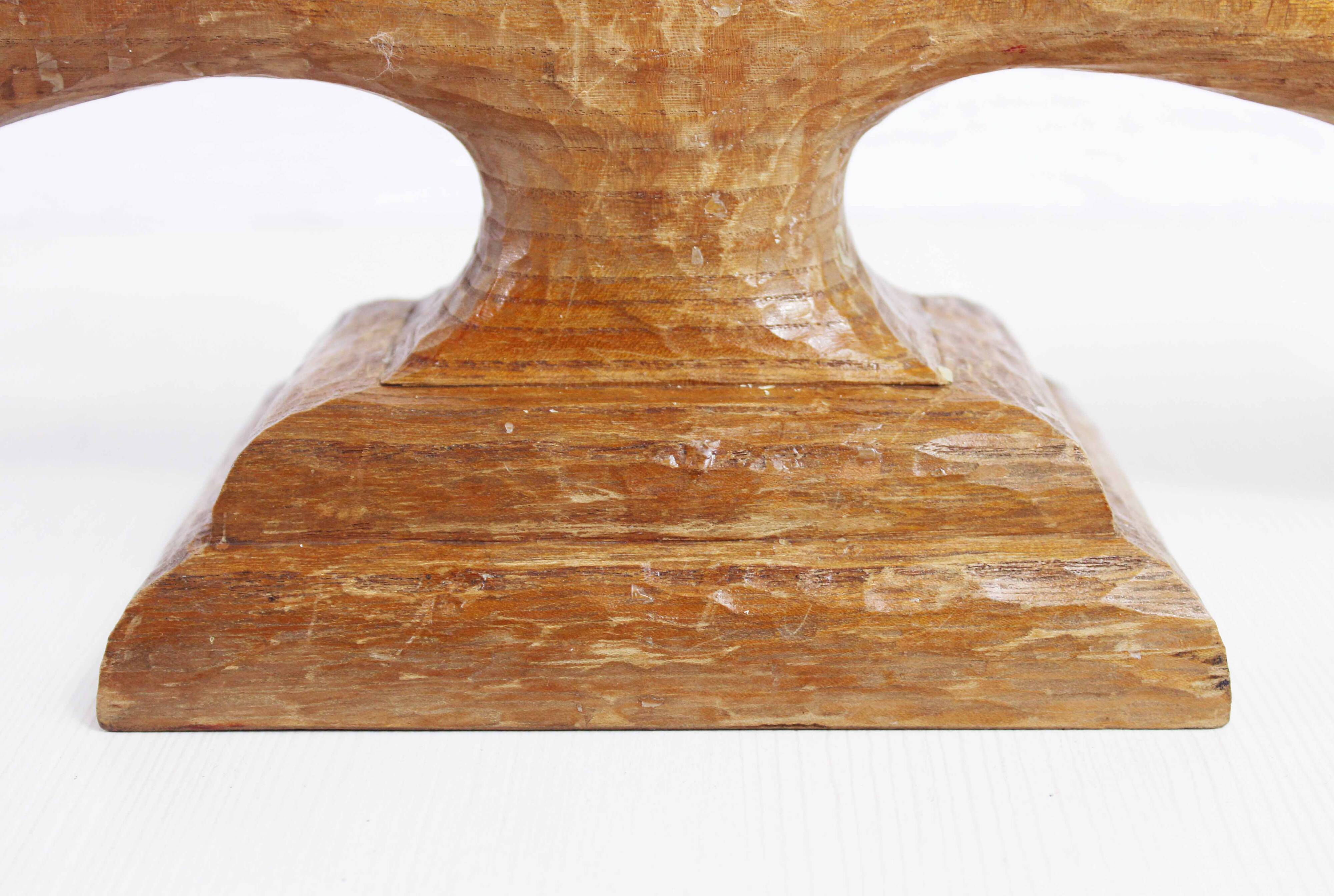 Anthroposophical candle holder in carved wood