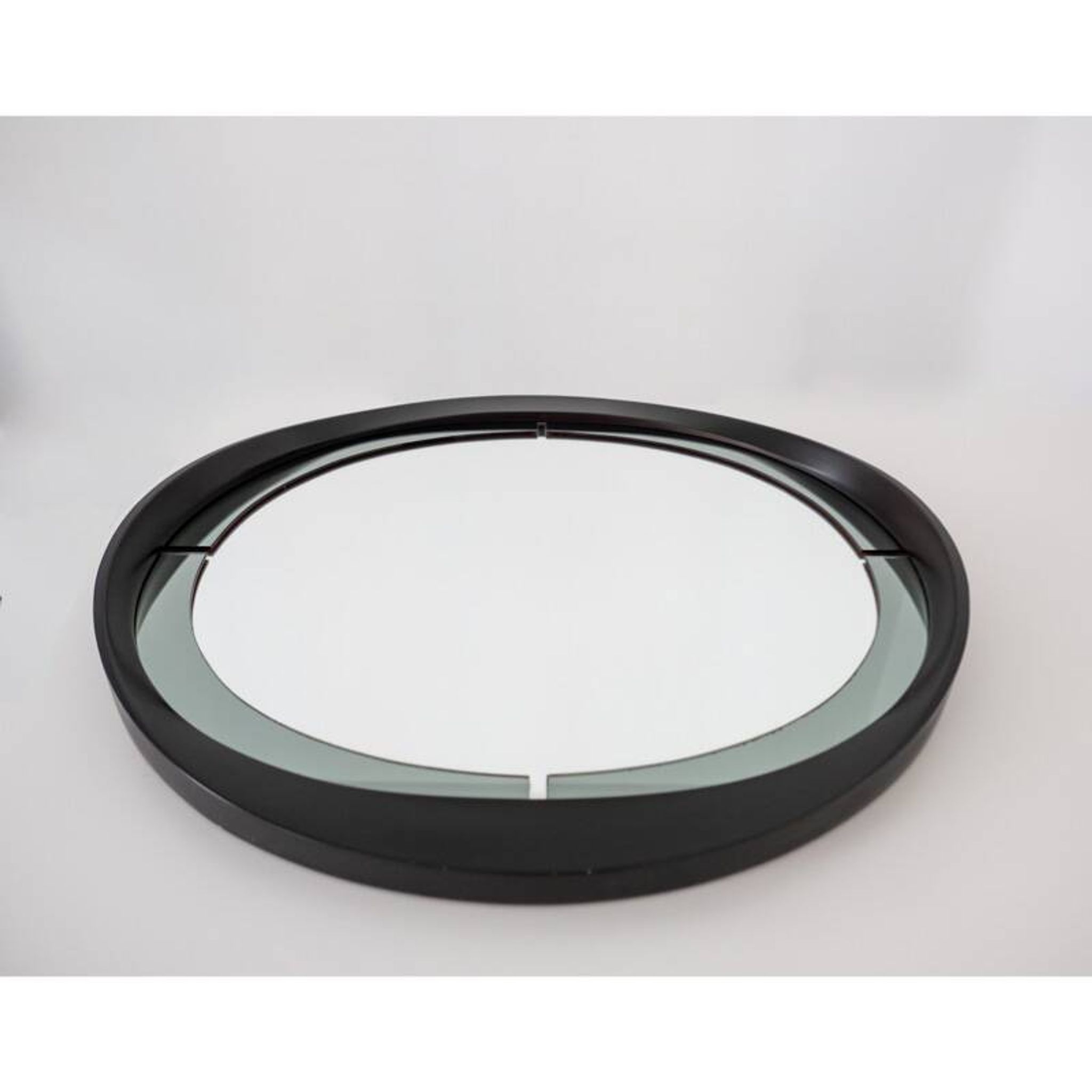 Round smoked glass wall mirror, Italy 1970s
