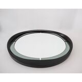 Round smoked glass wall mirror, Italy 1970s
