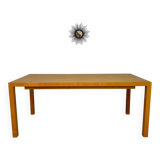 Post-modern striped wood table with drawers, design 80.