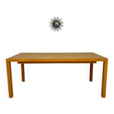 Table post moderne bois strié numéroté à tiroirs design 80 