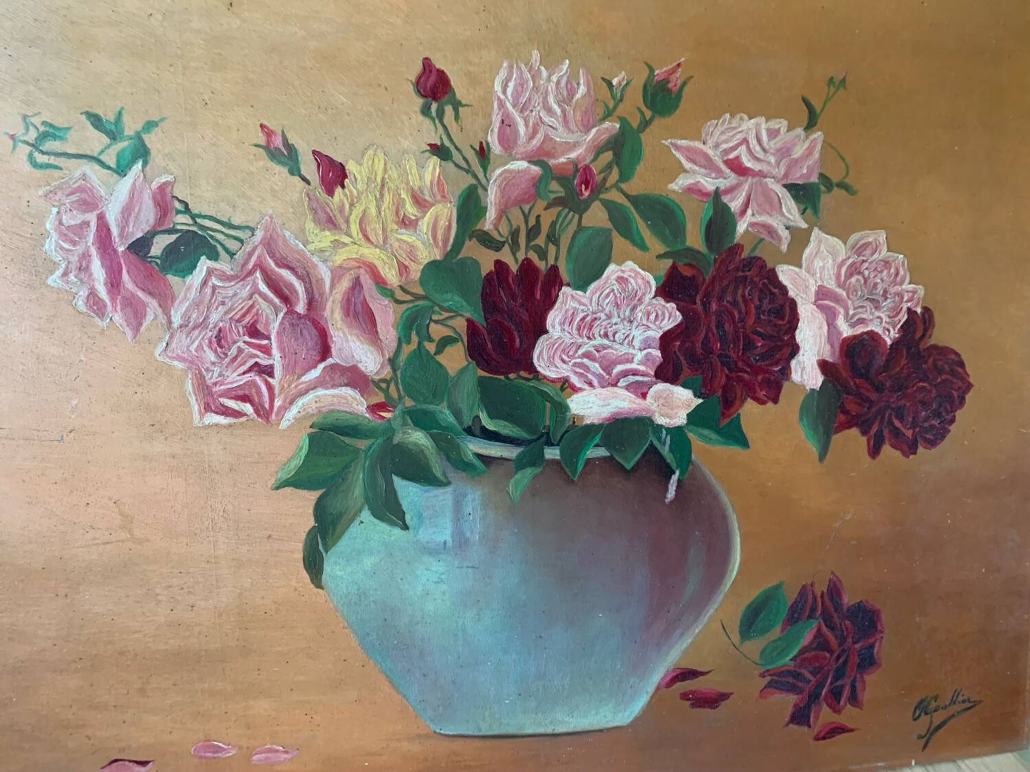 Tableau bouquet peinturez l’huile