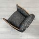 Fauteuil club en bois et tissu