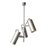 Vintage space age 1970 pendant light in brushed steel