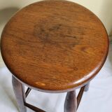 High stool in solid wood, Scandinavian style, 50s, 82 cm