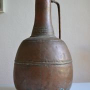 ancien grand coquemar en cuivre rouge