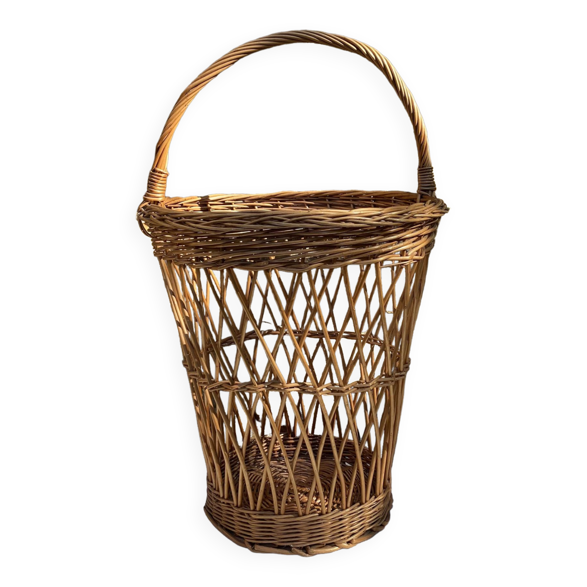 Panier haut vintage en osier