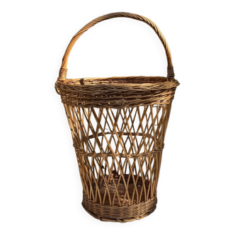 Vintage tall wicker basket
