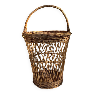 Vintage tall wicker basket