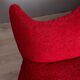 Large 1950s vintage curved sofa in red velvet italian design