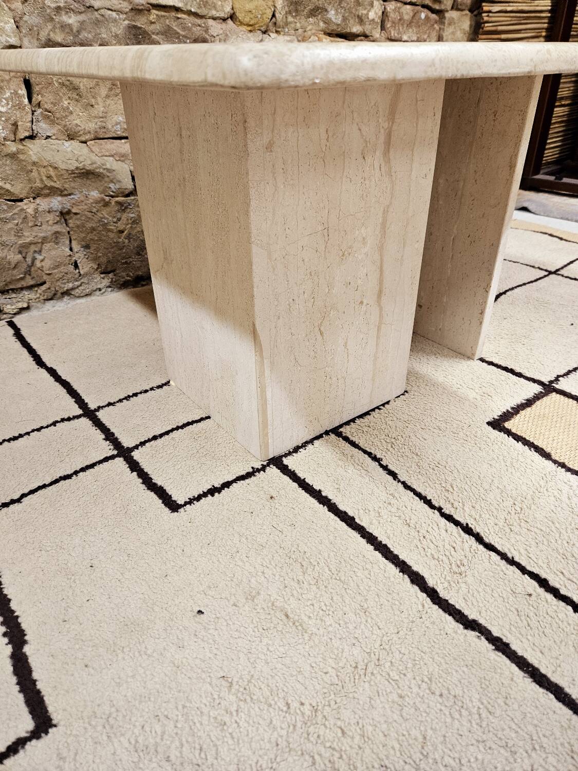 Travertine coffee table 1980