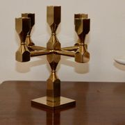 Five-arm Swedish brass candelabra by Gusum circa 1990