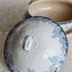 Vintage soup tureen, ironstone, Saint Amand Hamage Nord, Platane blue model.