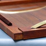 Tray wood and brass vintage