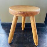 Pair of wooden tripod stools