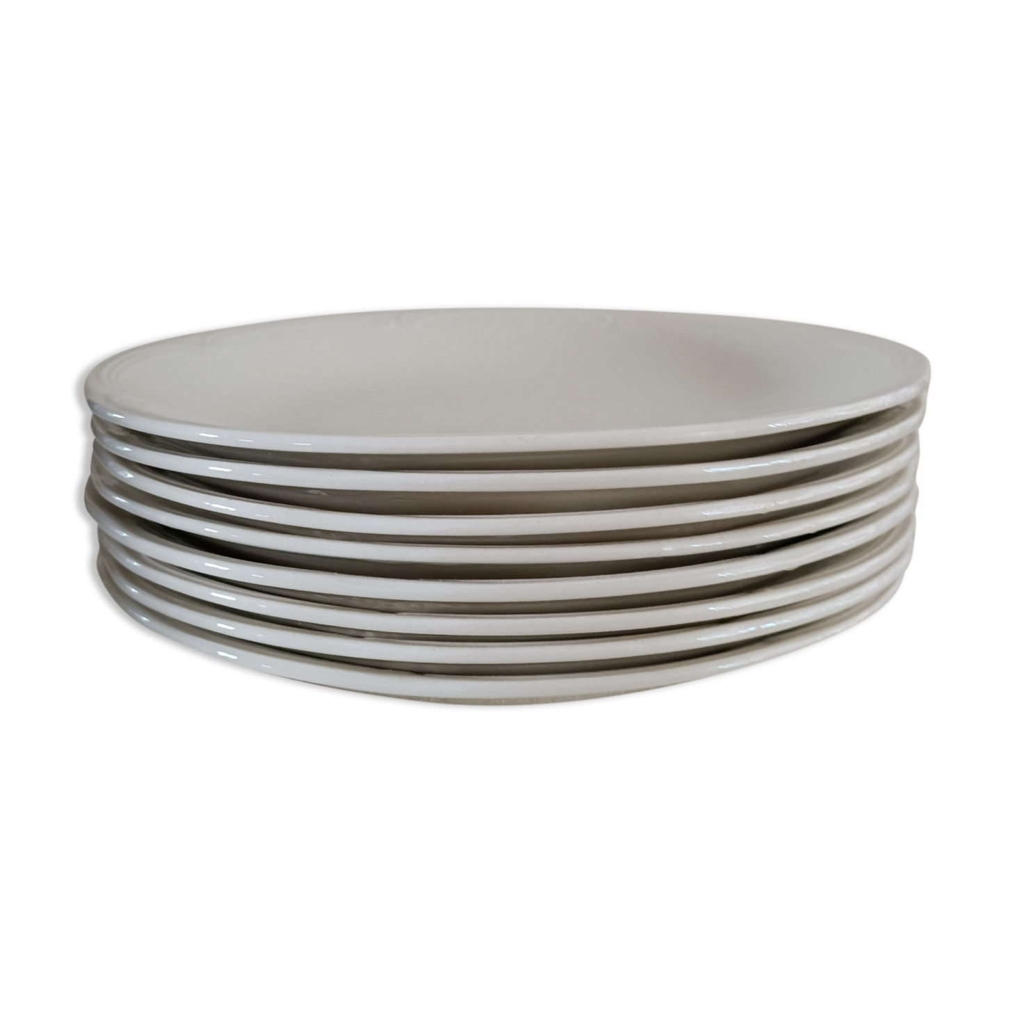 8 Gien ivory plates