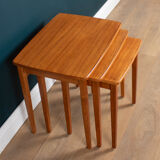Retro Teak 1960s Mid Century Nest Of 3 Side Coffee Tables