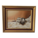 Peinture à l'huile vintage sur toile – Paysage de port et pêche – Signée No