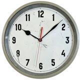 Grey Industrial Factory Wall Clock, 1950s