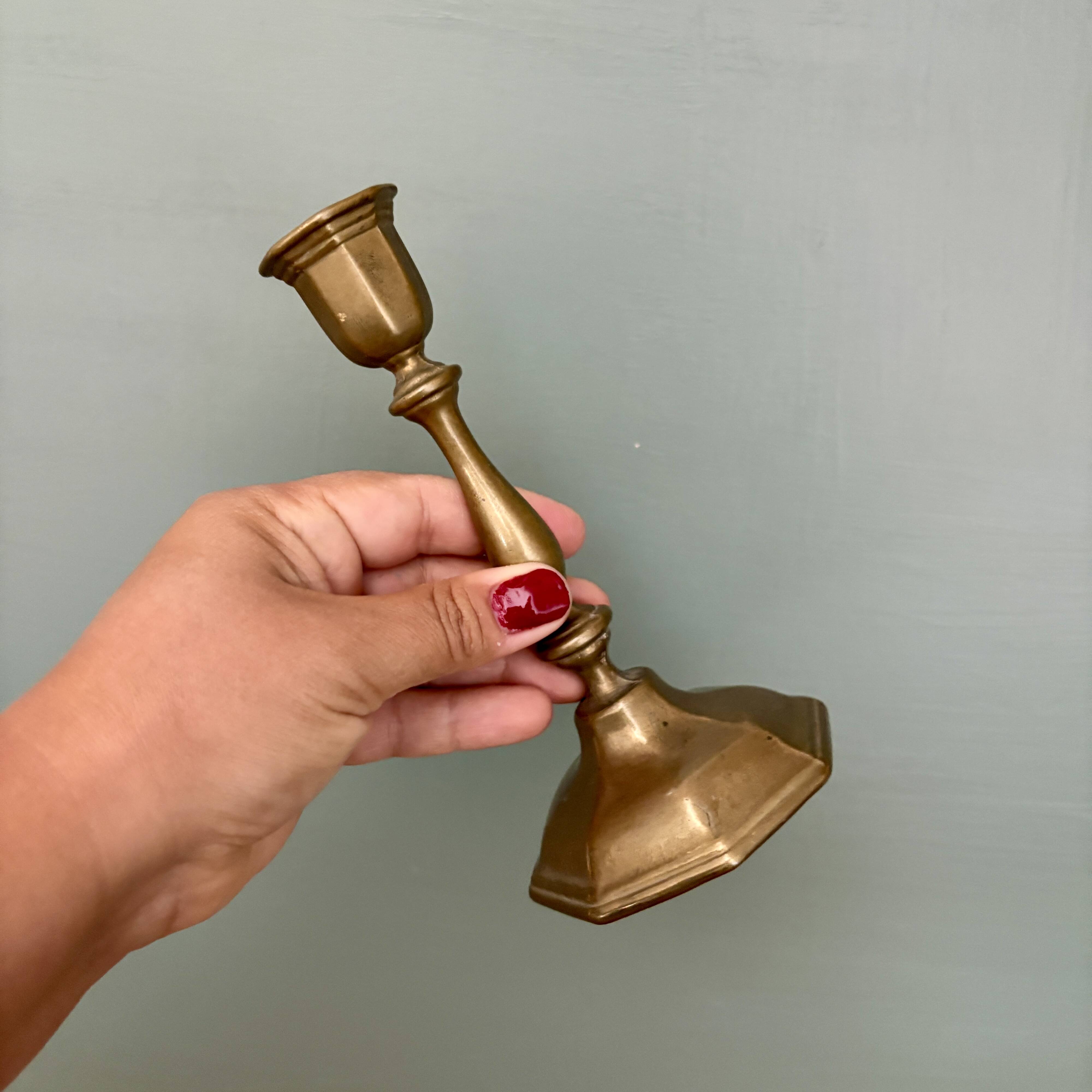 Vintage brass candlestick - candle holder