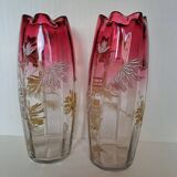Pair of enamelled vases by Olga Théodore Legras