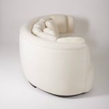 Half-moon sofa in white mohair