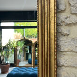 Louis-Philippe mirror gilded with gold leaf, mercury glass, 97.5cm