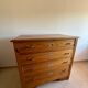 4-drawer chest in raw wood and chrome - art deco style