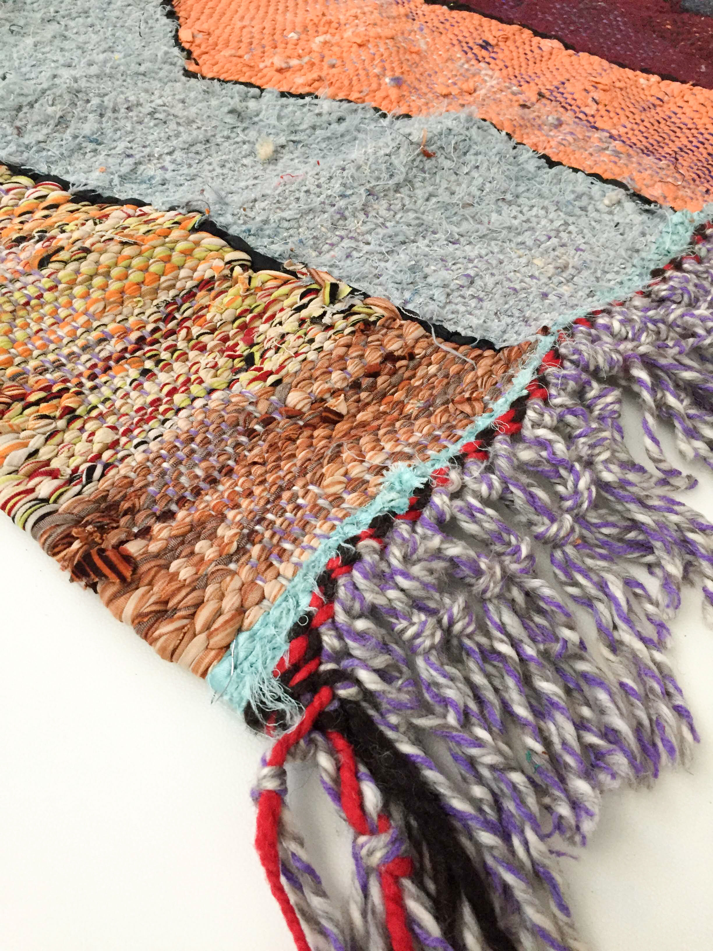 Berber carpet Kilim Boucherouite graphic multicolored 287x152cm