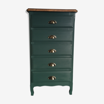 Chiffonnier 5 sage green drawers