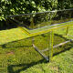 Vintage design dining table in smoked glass & chrome metal