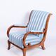 Biedermeier Lounge Chair in Oak, Spruce and Walnut, Austria, 1830s
